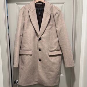 Express Men's Beige Peacoat